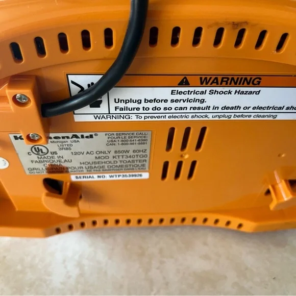 RARE KitchenAid Tangerine Two Slot Toaster KTT340TG0 - Picture 11 of 11